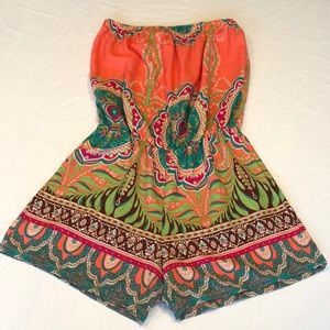 Cezanne | Printed Strapless Romper